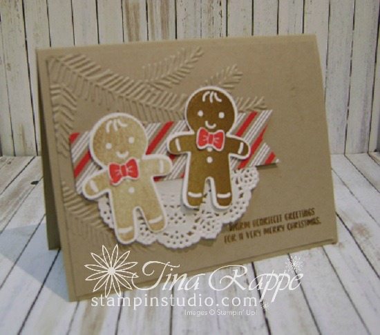 Stampin' Up! Cookie Cutter Christmas Stamp set, Cookie Cutter Builder punch, Pine Bough Embossing Folder