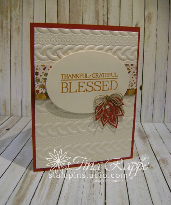 Stampin' Up! Paisleys & Posies stamp set, Cable Knit Embossing Folder