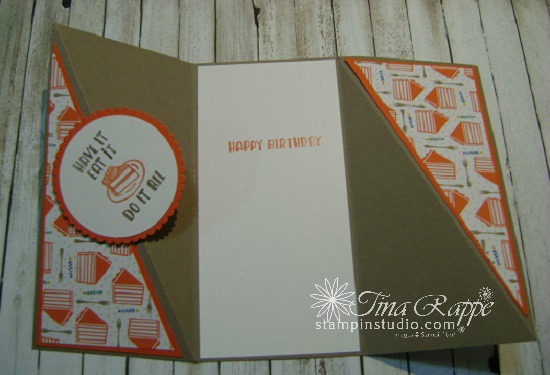 Stampin' Sisters Retreat, Stampin' Up! Fun Folds Card, Designer Tee Sale-a-bration stamp set, Stampin' Studio