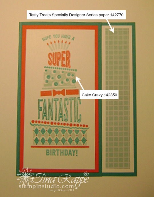 Stampin' Up! Cake Crazy stamp set, Tasty Treats DSP, Stampin' Studio