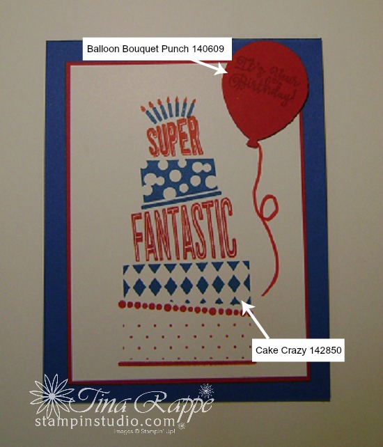 Stampin' Up! Cake Crazy tamp set, Balloon Bouquet Punch, Stampin' Studio