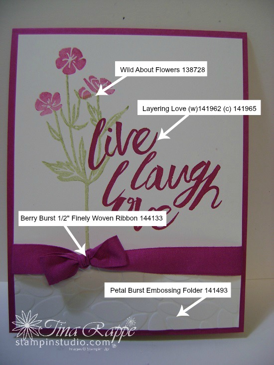 Stampin' Up! Layering Love stamp set, Wild About Flowers stamp set, Berry Burst, Stampin' Studio