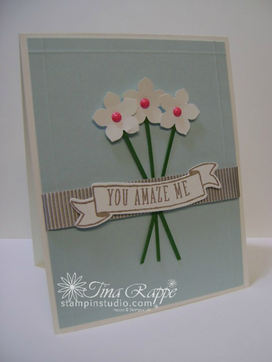 Stampin' Up! Banners For You stamp set, Bunch of Banners framelits, Petite Petals Punch, Stampin' Studio