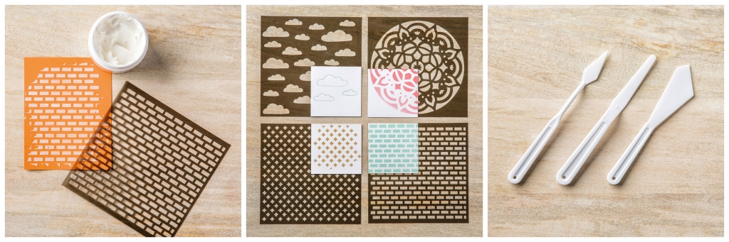 Stampin' Up! Embossing Paste, Pattern Party Decorative Masks, Palette knives, Stampin' Studio