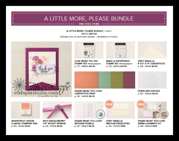 Stampin' Up! A Little More Please Bundle, Share What You Love Suite, Stampin' Studio