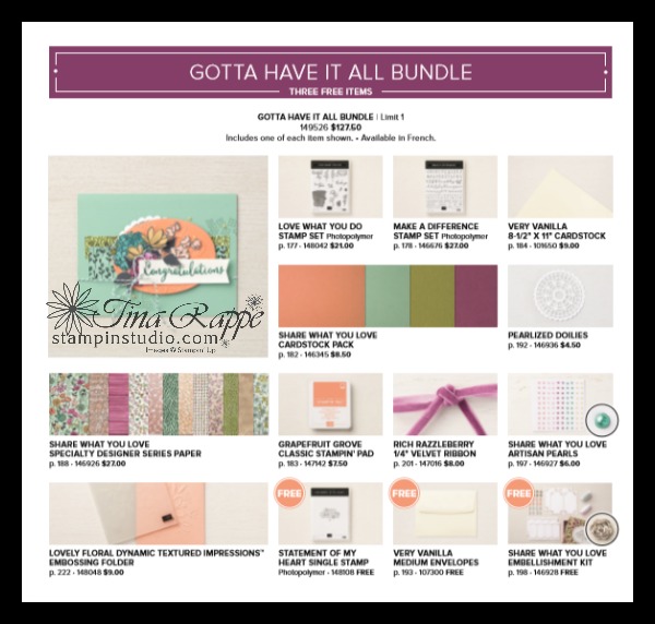 Stampin' Up! Gotta Have it All Bundle, Share What You Love Suite, Stampin' Studio