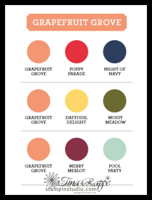 Stampin' Up! Grapefruit Grove Color Combinations, Stampin' Studio