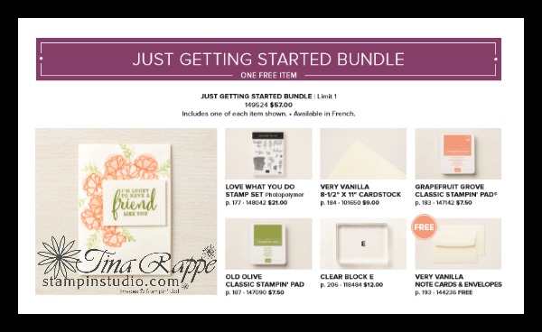 Stampin' Up! Just Getting Started Bundle, Share What You Love Suite, Stampin' Studio