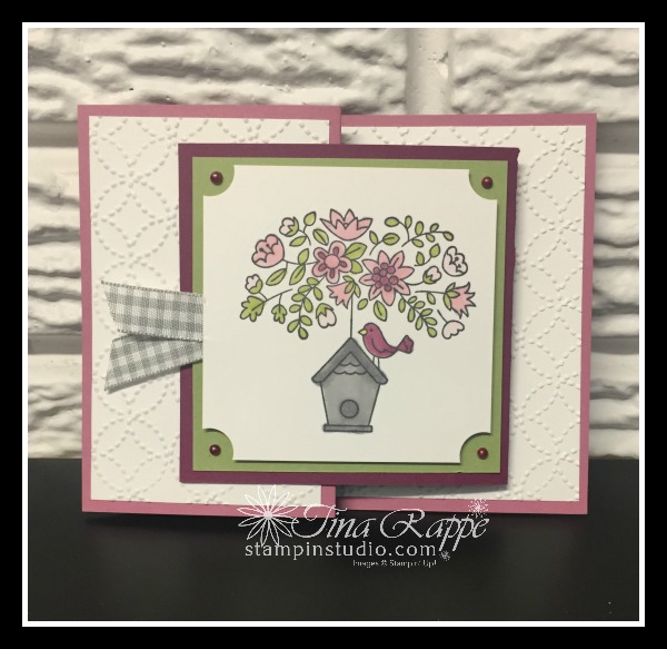 Stampin' UP! Flying Hone stamp set, Double Z-fold Fun Fold, Stampin' Studio