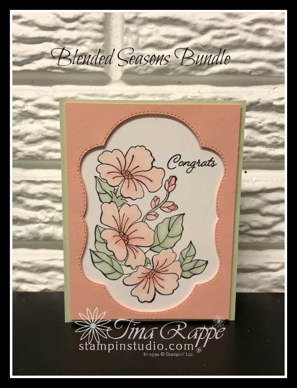 Stampin' Up! Blended Seasons stamp set, Stitched Seasons Framelits, Watercolor Pencils, Stampin' Studio