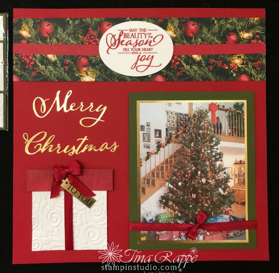 Stampin' Up! Merry Christmas to All Scrapbook Page, Stampin' Sisters Holiday Hoopla, Stampin' Studio