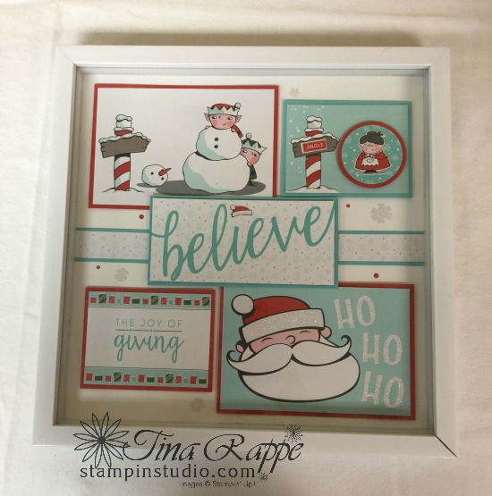 Stampin' Up! Santa's Workshop Suite, Framed Art, Stampin Sisters Holiday Hoopla, Stampin' Studio