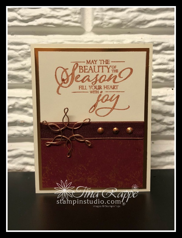 Stampin' Up!, Merry Christmas to All stamp set, Copper Shimmer Paint, Stampin' Studio