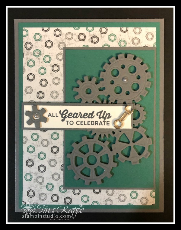 Stampin' Up! Stampin' Sisters Retreat 2019, Geared Up Garage stamp set, Garage Gears Thinlits, Stampin' Studio