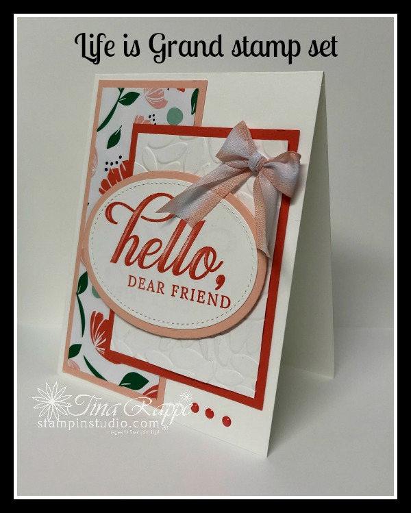 Stampin' Up! Life is Grand stamp set, Happiness Blooms DSP, Stampin' Studio