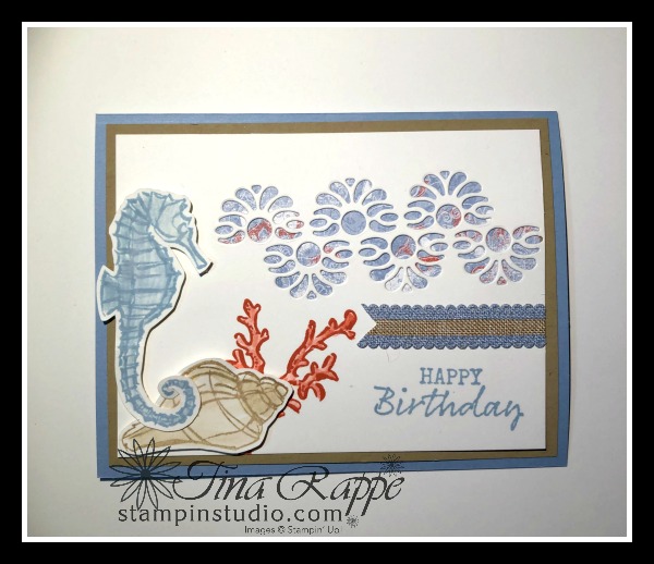 Stampin' Up! Tasteful Background Dies, Seaside Notions stamp set, Stampin' Studio