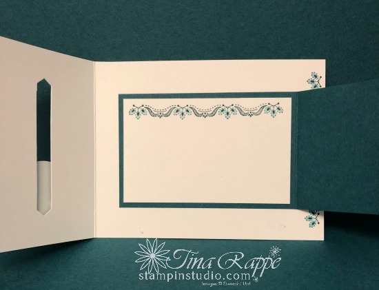 Stampin' Up!, A Little Lace stamp set, Nobel Peacock Specialty Designer Series Paper, Nobel Peacock Foil Sheets, Fun Fold Card, Stampin' Studio