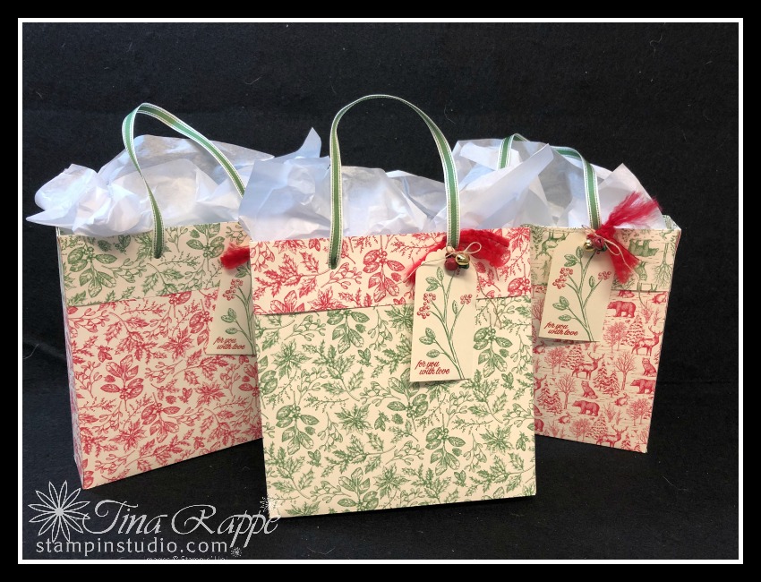 Stampin' Up! , Toile Tidings DSP Bags,Stampin' Sisters Holiday Hoopla, Stampin' Studio