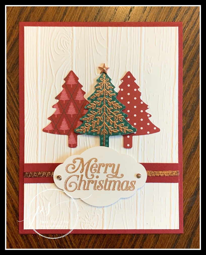 Stampin' Up! Perfectly Plaid Bundle, Wrapped in Plaid DSP, Pine Tree Punch, Stampin' Studio