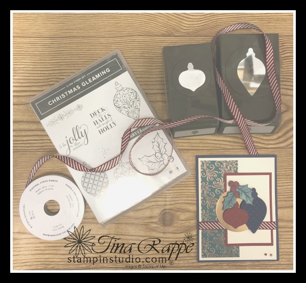 Stampin' Up! Christmas is Gleaming stamp set, Brightly Gleaming Suite, Gleaming Ornaments Punch Pack, Stampin' Studio