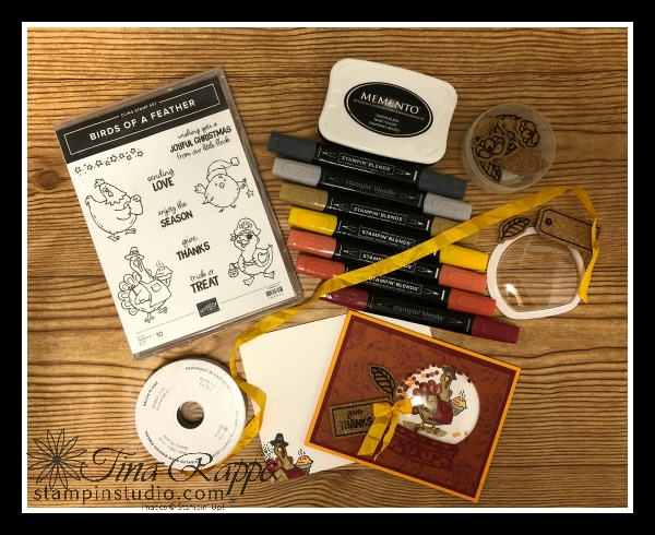 Stampin' Up! Birds of a Feather stamp set, Shaker card, Thanksgiving, Stampin' Studio