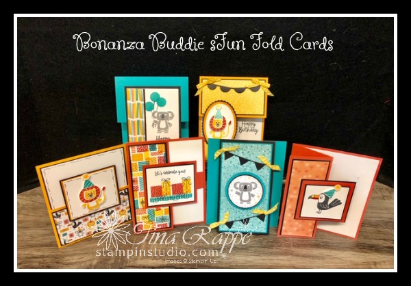 Stampin' Up! Bonanza Buddies Bundle, Fun Fold Cards, Stampin' Sisters Retreat, Stampin' Studio