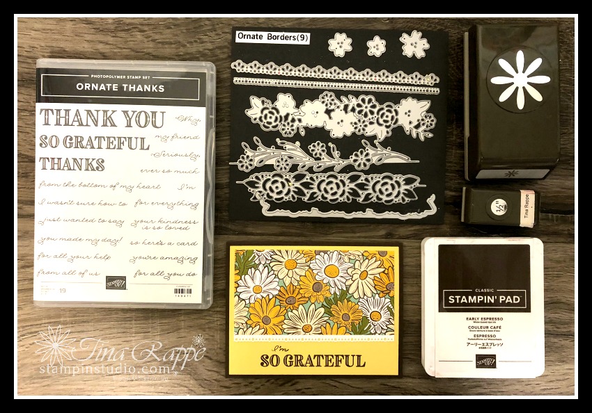 Stampin' Up! Ornate Thanks stamp set, Ornate Border Dies, Stampin' Studio