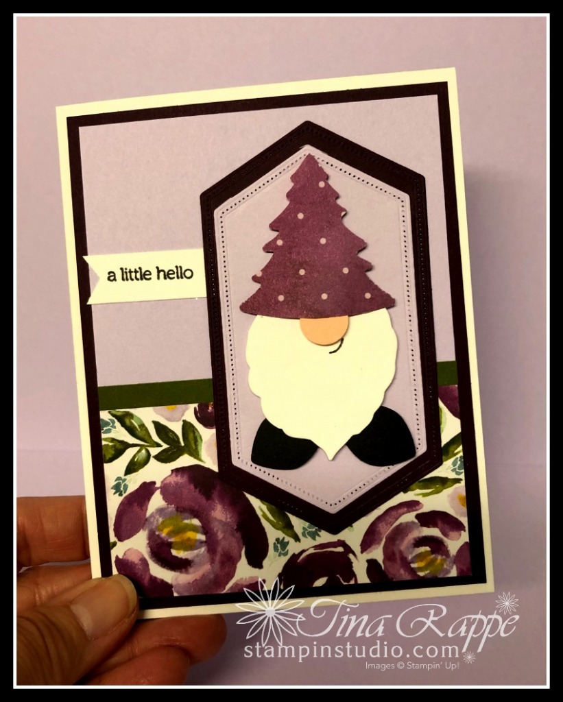 Stampin' up! Gnome Punch Art, Dressed to Impress DSP. Stampin' Studio