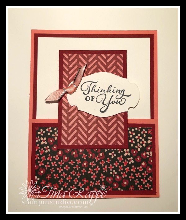 Stampin' Up! Happy Thoughts stamp set, Flower & Field DSP, Fun Fold cards, Stampin' Studio