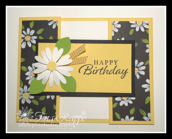 Stampin' Up! Happy Thoughts stamp set, Flower & Field DSP, Fun Fold cards, Stampin' Studio