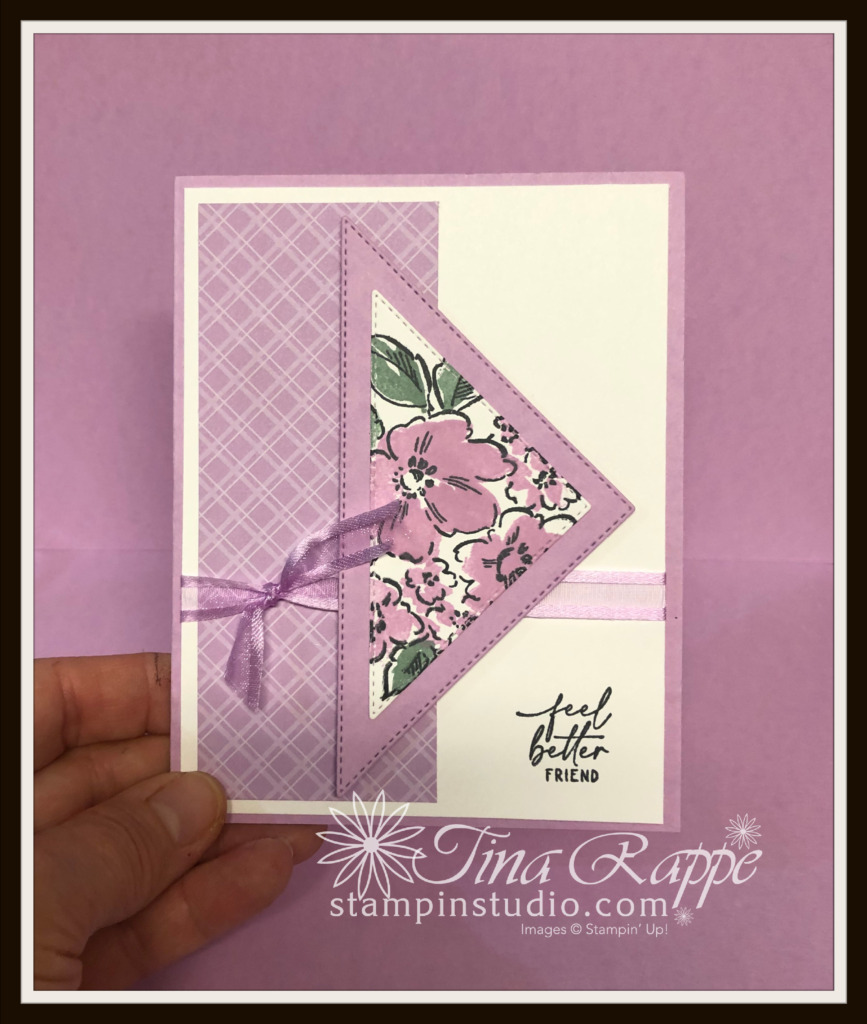 Stampin' Up! Hand-Penned petals stamp set, Stitched Triangles Dies, Stampin' Studio