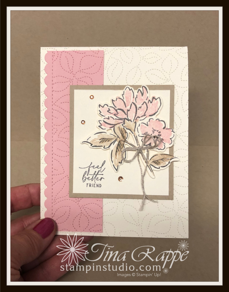 Stampin' Up! Hand-Penned Petals stamp set, Penned Flowers Dies, Stitched Greenery Die, Stampin' Studio
