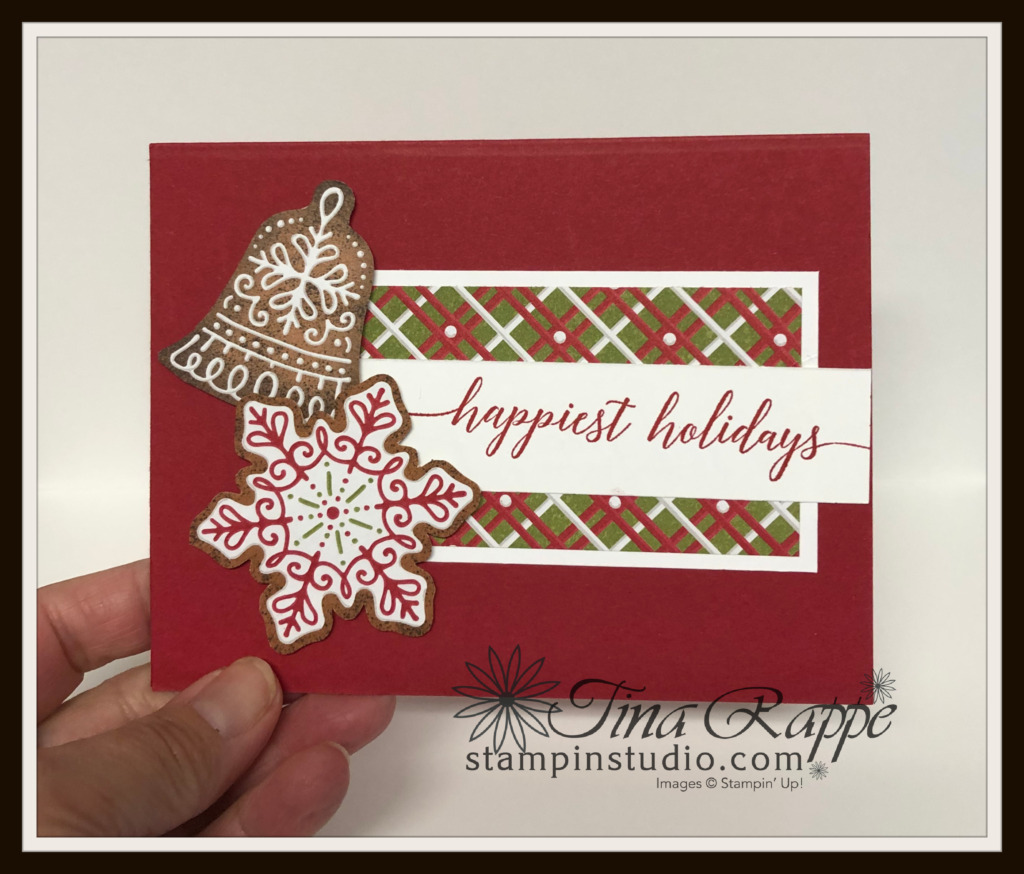 Stampin' Up! Gingerbread & Peppermint DSP, Heartfelt Wishes stamp set, Stampin' Studio