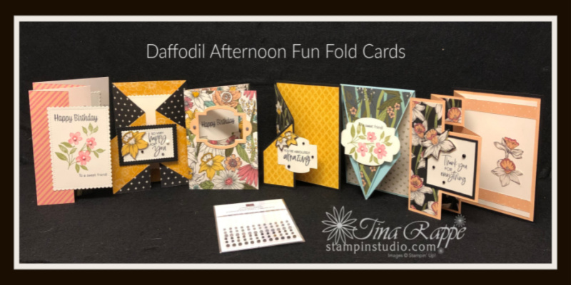 Stampin' Up! Daffodil Afternoon Fun Fold Cards, Stamp Crop & Cruise Stampin' Studio