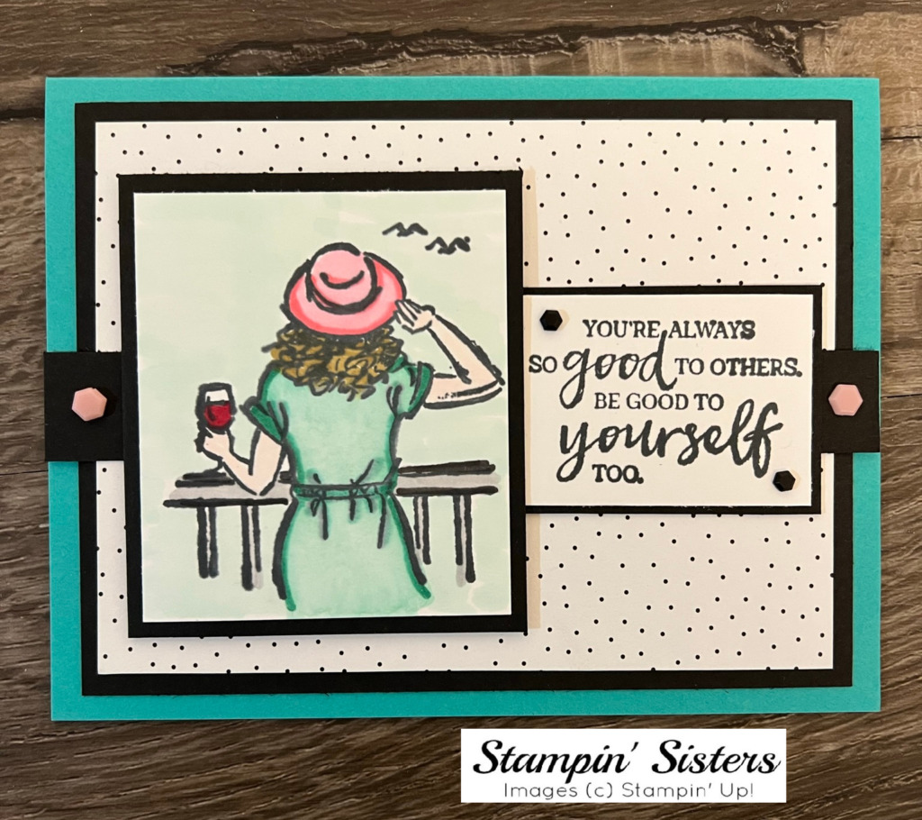 Stampin' Up!, In the Moment stamp set, Adhesive Backed Hexagons, Stampin' Sisters Retreat. Stampin' Studio