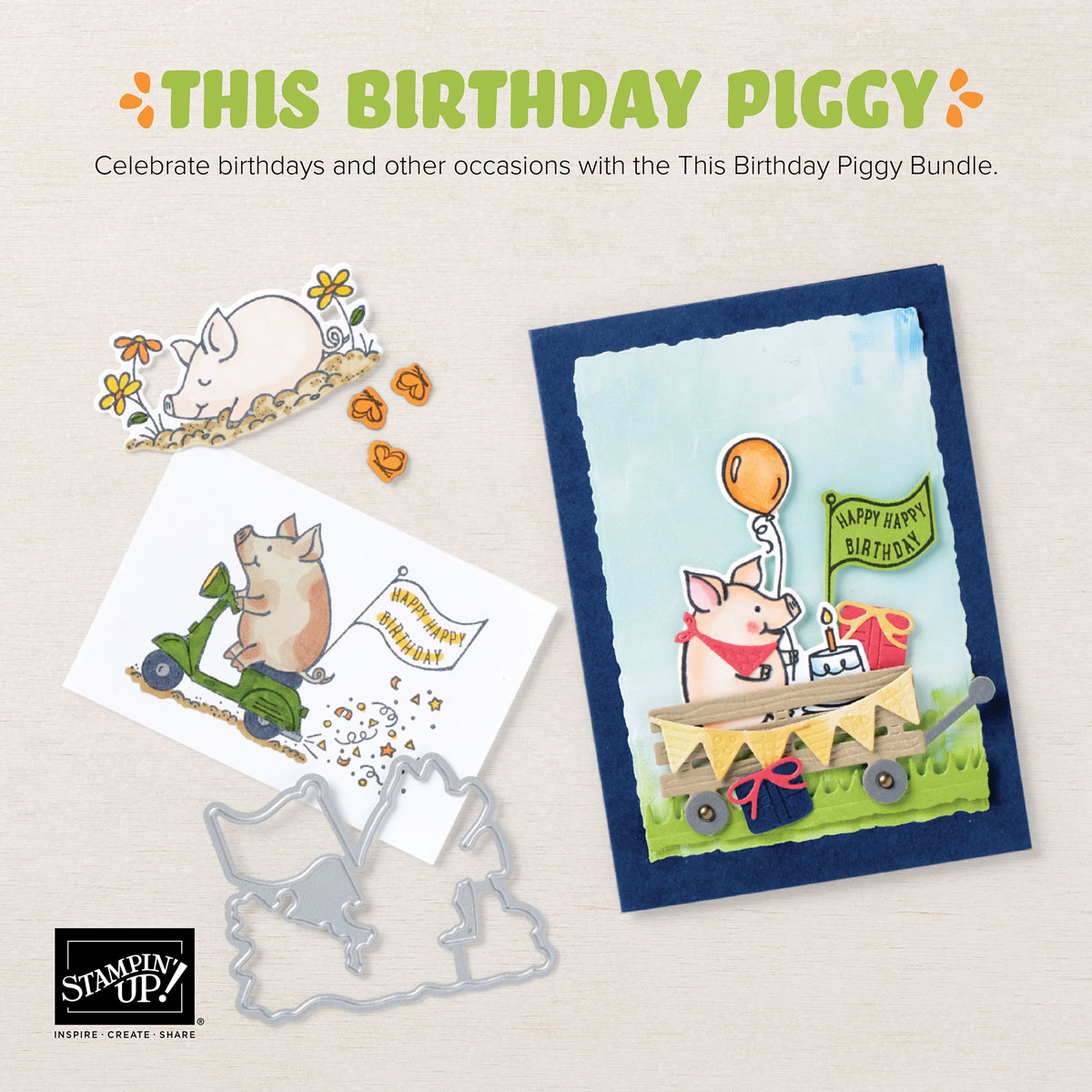 Stampin' Up! This Piggy Birthday Bundle, Stampin' Studio