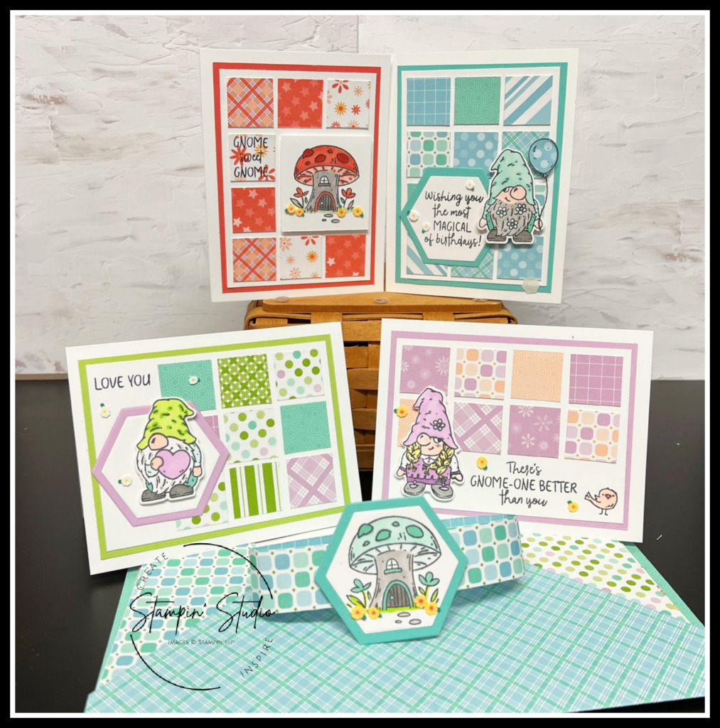 Stampin' Up! Friendly Gnomes stamp set, Gnomes Dies, Stamp Crop & Cruise Retreat, Stampin' Studio