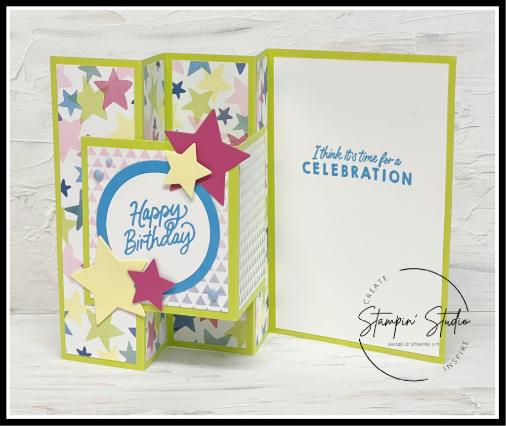 Stampin' Up! Beautiful Balloons stamp set, Fun Fold card, Stampin' Studio