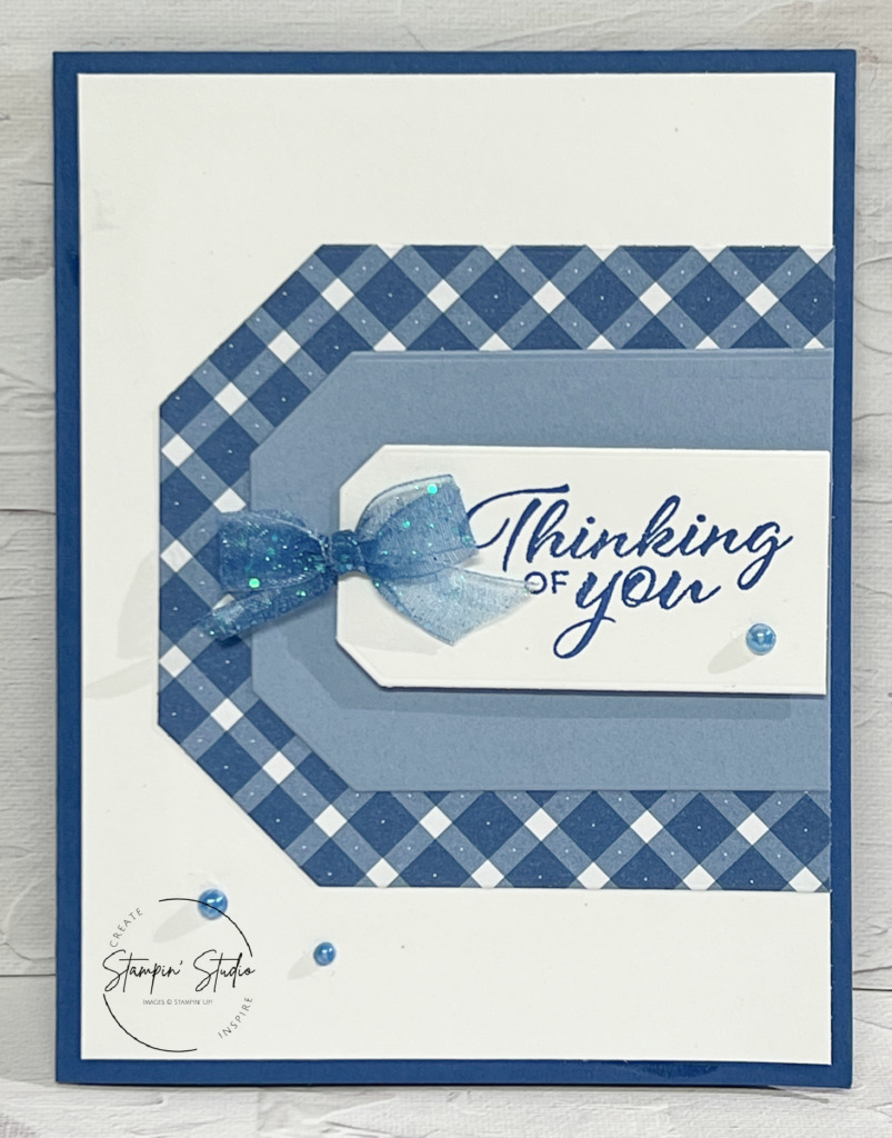 Stampin' Up! Layering Leaves stamp set, Glorious Gingham DSP, Stamp Crop & Cruise Retreat, Stampin' Studio